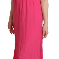 Pink Fuchsia A-line Off Shoulder Floor Length Dress