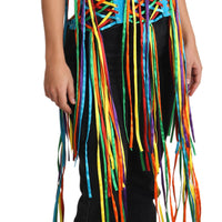 Multicolor Strings Bustier Polyester Corset  Top