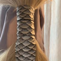 Mermaid Scales in Gray Hair Wrap Tie