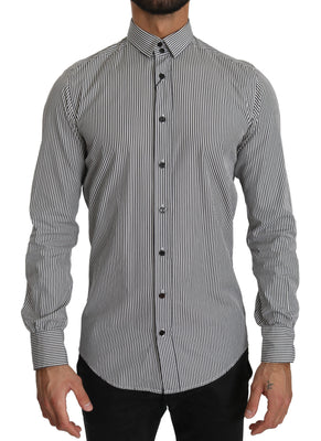 Black White Stripes Formal Top Shirt