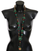Green Red Cabbage CAVOLO Crystal Opera Chain Necklace