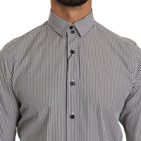 Black White Stripes Formal Top Shirt