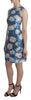 Blue Jacquard White Floral Mini Dress