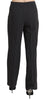 Black Striped Cotton Sretch Dress Trousers Pants