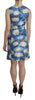 Blue Jacquard White Floral Mini Dress