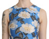 Blue Jacquard White Floral Mini Dress