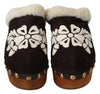 Brown Suede Shearling Mules Sandals Shoes