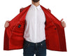 Red Silk Crystal Jacket Coat Blazer