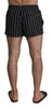 Black White Logo Beachwear Boxer Swimshorts