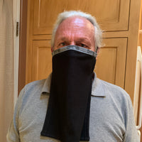Black Jersey Face Mask Drape, Scarf Mask, Very Breathable!