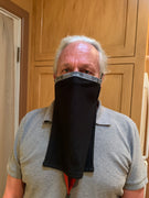 Black Jersey Face Mask Drape, Scarf Mask, Very Breathable!