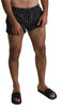 Black White Logo Beachwear Boxer Swimshorts