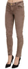 Brown Low Waist Slim Fit Skinny Pants