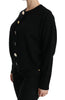 Black Button Embellished Cardigan Sweater