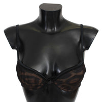 Black Leopard Nylon Push Up Bra Underwear