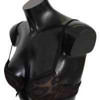 Black Leopard Nylon Push Up Bra Underwear