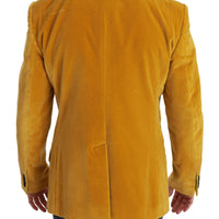 Yellow Velvet Slim Fit Jacket SICILIA Blazer