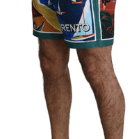 Blue Sorrento Print Swimshorts Polyester Swimwear