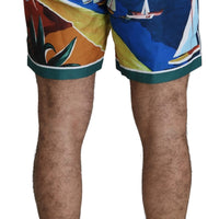 Blue Sorrento Print Swimshorts Polyester Swimwear