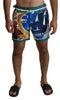 Blue Sorrento Print Swimshorts Polyester Swimwear