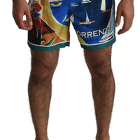 Blue Sorrento Print Swimshorts Polyester Swimwear