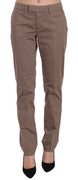 Brown Low Waist Straight Cut Trouser Pant