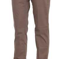 Brown Low Waist Straight Cut Trouser Pant