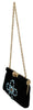 Black Velvet Crystal Studs Women Crossbody Sling Borse Bag