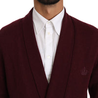 Maroon Crown Logo Robe Coat Mens Wrap Jacket