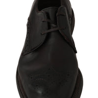 Brown Leather Marsala Derby Dress Shoes