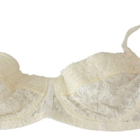 White Lace Cotton Balconcino Bra Underwear