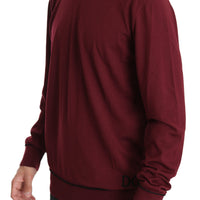 Wool Maroon DG Logo Crewneck Pullover Sweater
