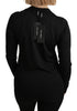 Black Silk Long Sleeves Cardigan Sweater
