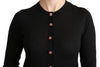 Black Silk Long Sleeves Cardigan Sweater