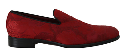 Red Jacquard Loafers Dress Formal Shoes