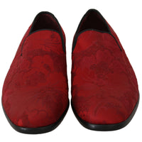 Red Jacquard Loafers Dress Formal Shoes