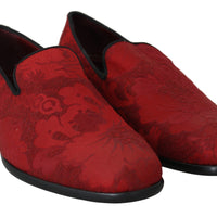 Red Jacquard Loafers Dress Formal Shoes