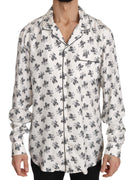 White SILK Pajama Floral Print Sleepwear  Shirt