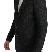 Gray Plaid Check Slim Fit Jacket Blazer