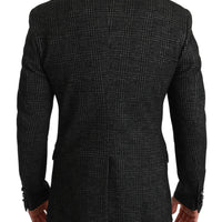 Gray Plaid Check Slim Fit Jacket Blazer