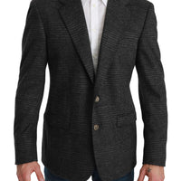 Gray Plaid Check Wool Formal Jacket Blazer
