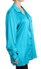 Blue Shirt Top Silk Stretch Pyjama Blouse