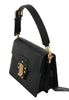 Black Leather LUCIA Hand Shoulder Messenger Purse