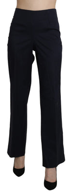 Navy Blue High Waist Straight Dress Trouser Pants