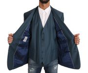 Blazer Vest 2 Piece Blue MARTINI Wool