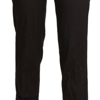Brown High Waist Straight Cropped Pants