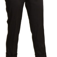 Brown High Waist Straight Cropped Pants