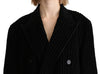 Black Double Breasted Blazer Trenchcoat Jacket