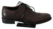 Brown Leather Brogue Derby Dress Shoes