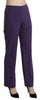 Purple High Waist Straight Dress Trouser Pants